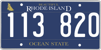 RI license plate 113820