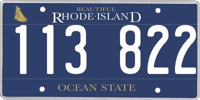 RI license plate 113822