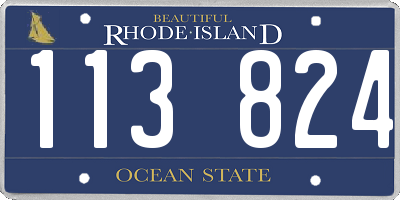 RI license plate 113824