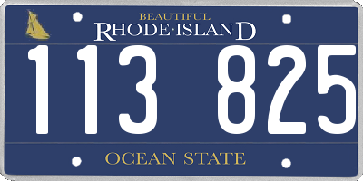 RI license plate 113825
