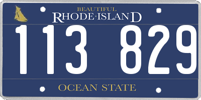 RI license plate 113829