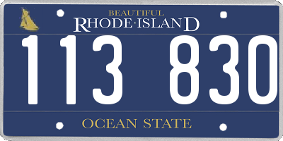 RI license plate 113830