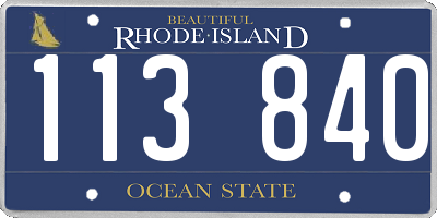 RI license plate 113840