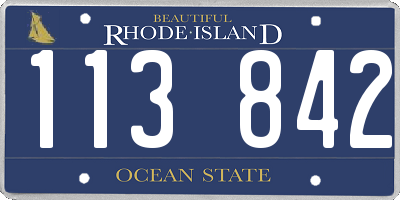 RI license plate 113842
