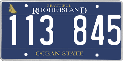 RI license plate 113845