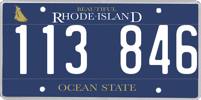 RI license plate 113846
