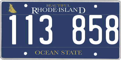 RI license plate 113858