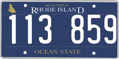 RI license plate 113859