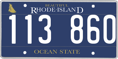 RI license plate 113860