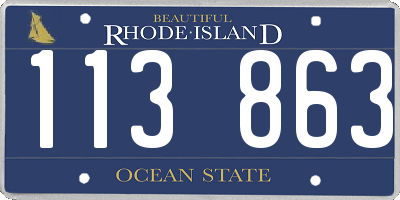 RI license plate 113863