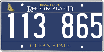 RI license plate 113865