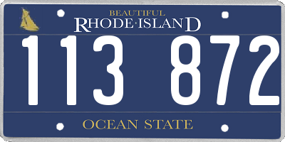 RI license plate 113872