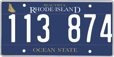 RI license plate 113874