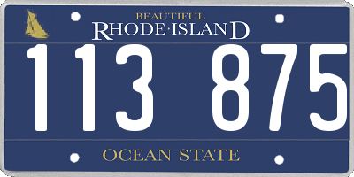 RI license plate 113875