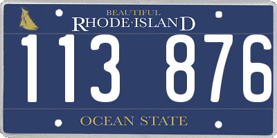 RI license plate 113876