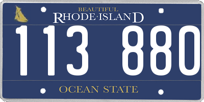 RI license plate 113880
