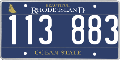 RI license plate 113883