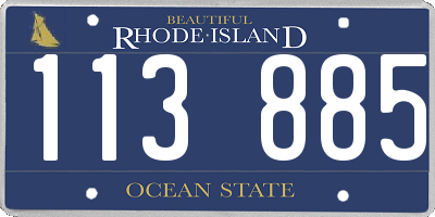 RI license plate 113885
