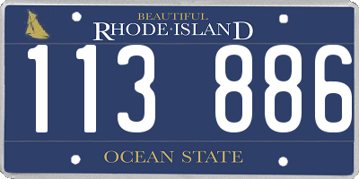 RI license plate 113886