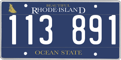RI license plate 113891