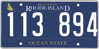 RI license plate 113894