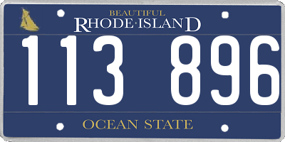 RI license plate 113896
