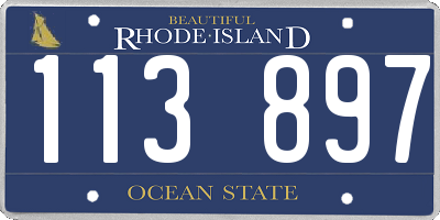 RI license plate 113897