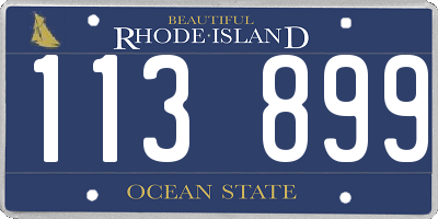 RI license plate 113899