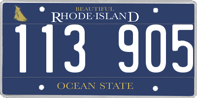 RI license plate 113905