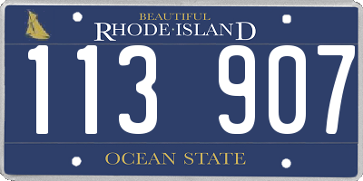 RI license plate 113907