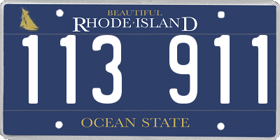 RI license plate 113911