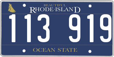 RI license plate 113919