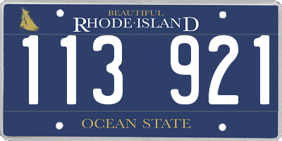 RI license plate 113921