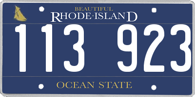 RI license plate 113923