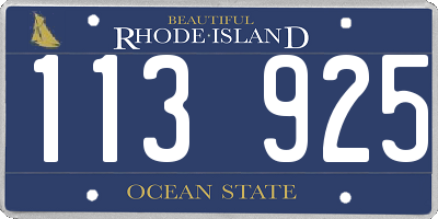 RI license plate 113925