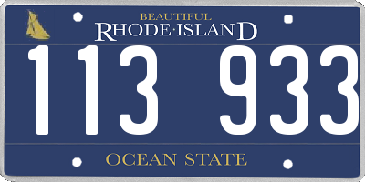 RI license plate 113933