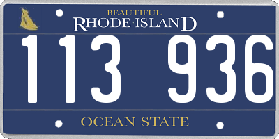 RI license plate 113936