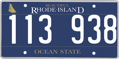 RI license plate 113938