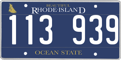 RI license plate 113939
