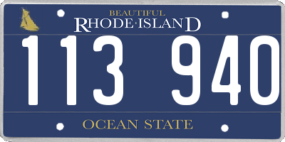 RI license plate 113940
