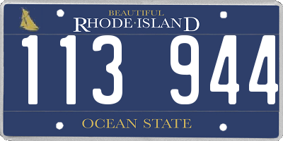 RI license plate 113944