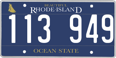 RI license plate 113949