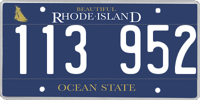 RI license plate 113952