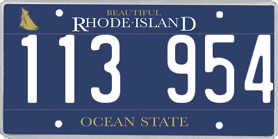 RI license plate 113954