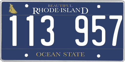 RI license plate 113957