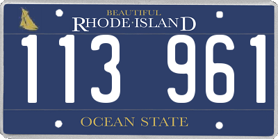 RI license plate 113961