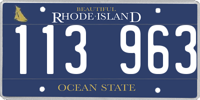 RI license plate 113963