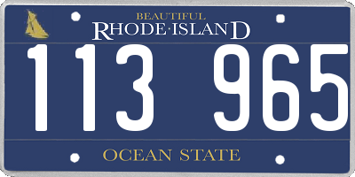 RI license plate 113965