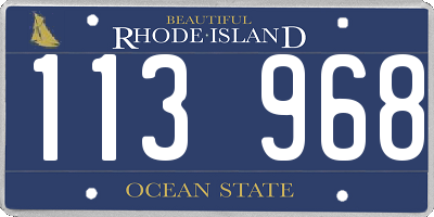 RI license plate 113968