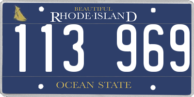 RI license plate 113969
